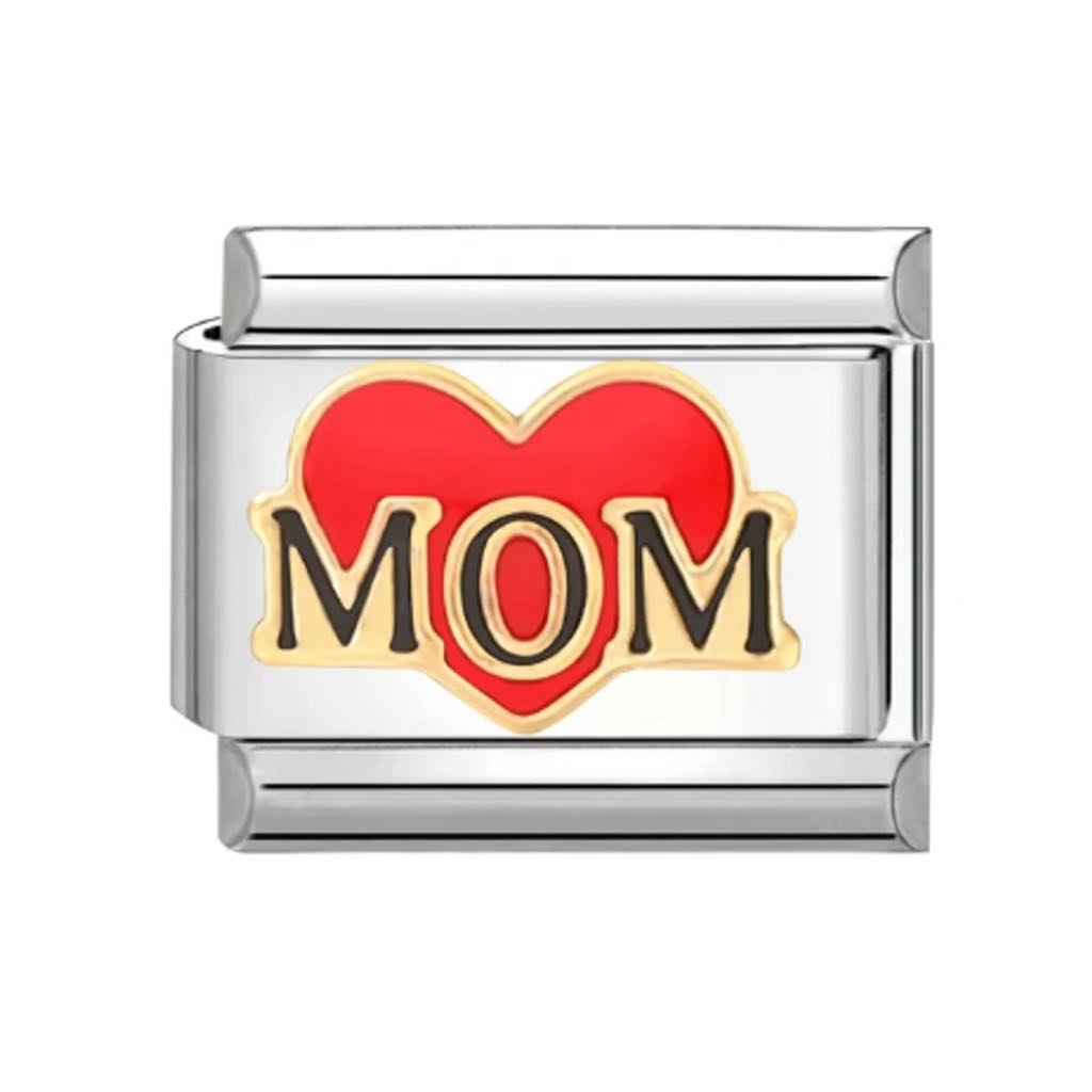 Mom heart Charm links