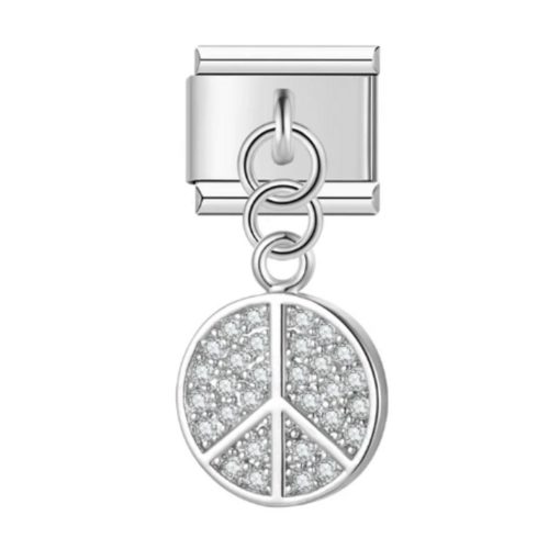 Peace Silver Charm Links