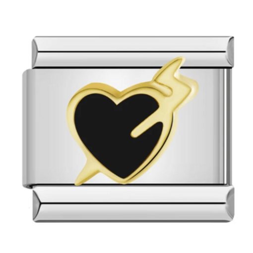 Black heart Charm Links