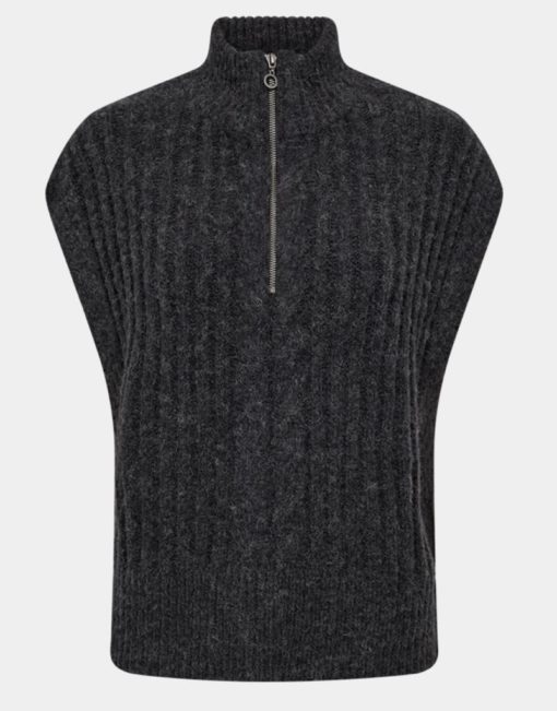 FQSILA-WAISTCOAT - Dark grey melange