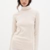 DagnaIW Rollneck Melange LS - Ecrue