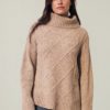 Emma Wool Blend Cable Knitted Roll Neck