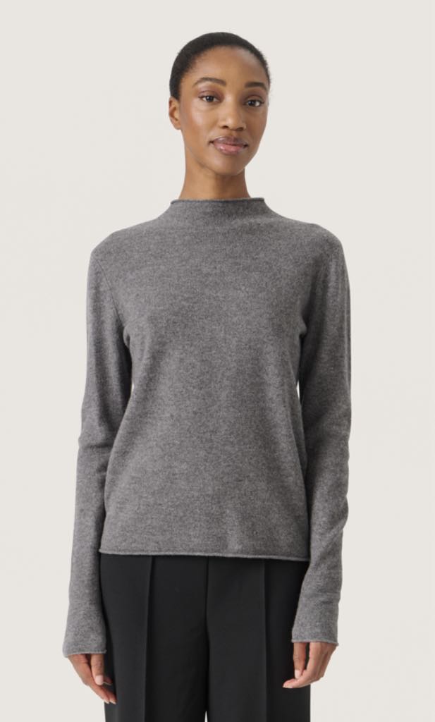 SLMolina Mockneck Pullover - Grey Melange