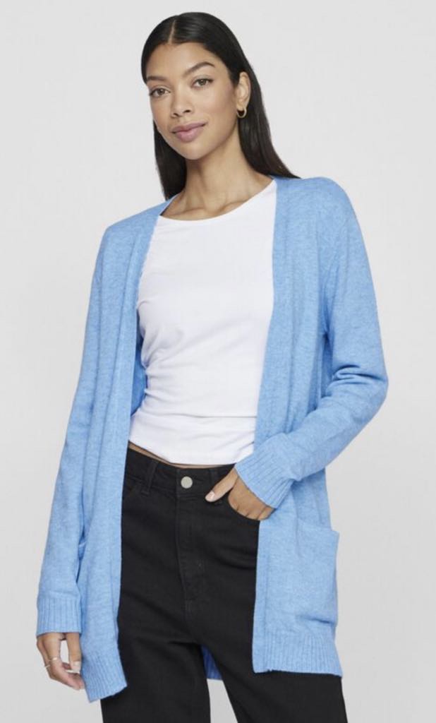 Viril open l/s knit cardigan, blisful blue