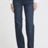 PZKAROLINA HW Jeans Straight Leg - Dark Blue