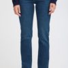 PZSandra HW Jeans Medium Straight Leg - Dark Blue