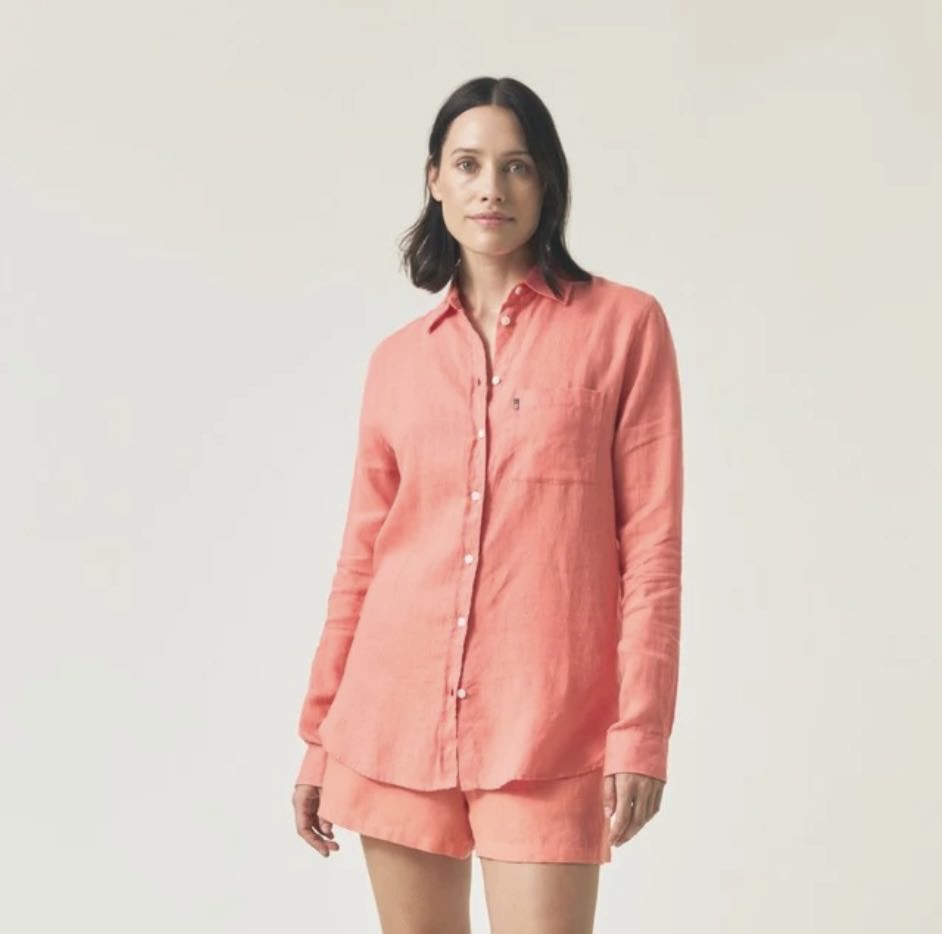 Lexington Classic Linen Shirt - Coral