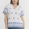FQDiddi-Blouse - Brilliant White W Deep Ultrama