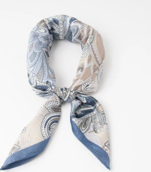 Rosenvinge,lite skjerf paisley beige/blå
