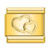 Double Heart Gold Charm Links