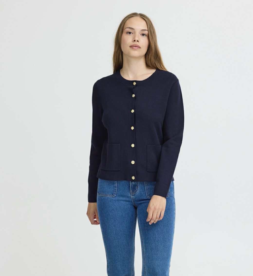 PZSARA Short Cardigan - Dark Sapphire