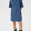 SardiaPW Kjole - Ditressed blue denim