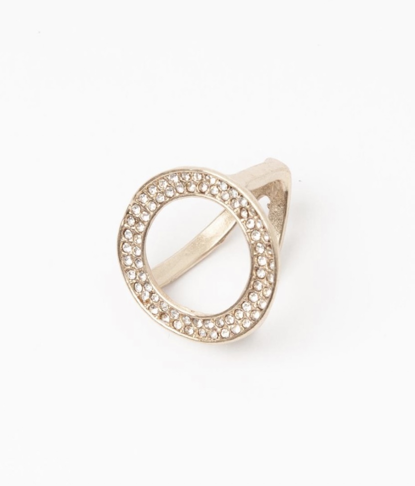 Rosenvinge Skjerfring m strass stener - gull