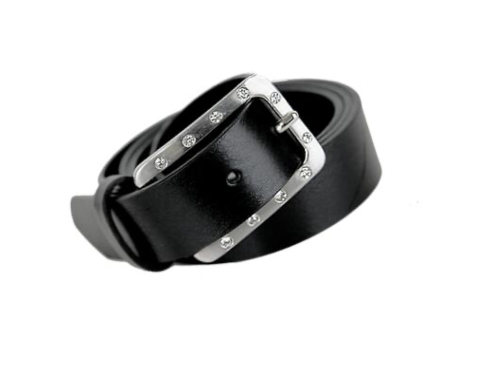 Belte 3cm med strass-spenne -Black