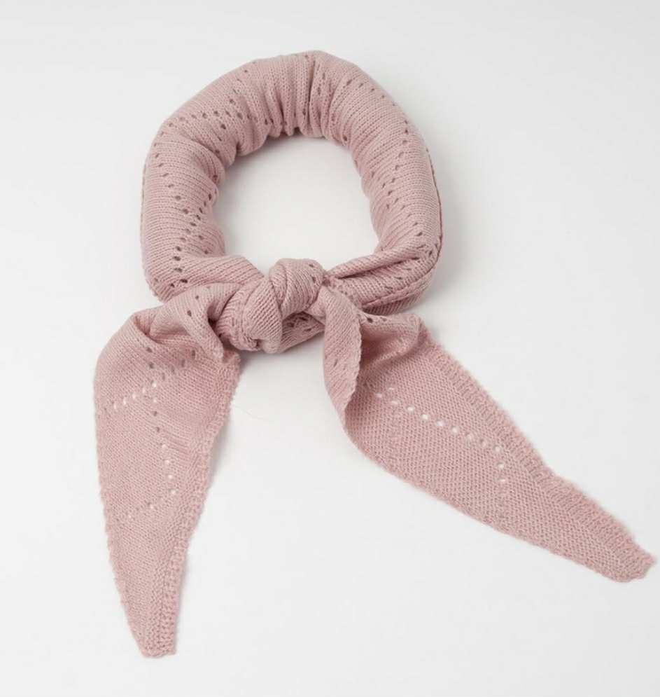 Rosenvinge Skjerf strikket lite triangel - rosa