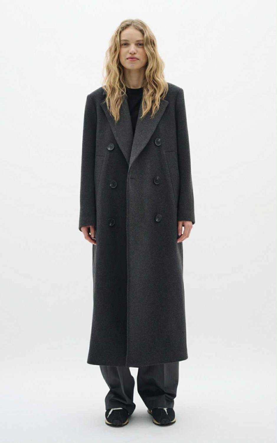 YunahIW Long Coat - Dark Grey