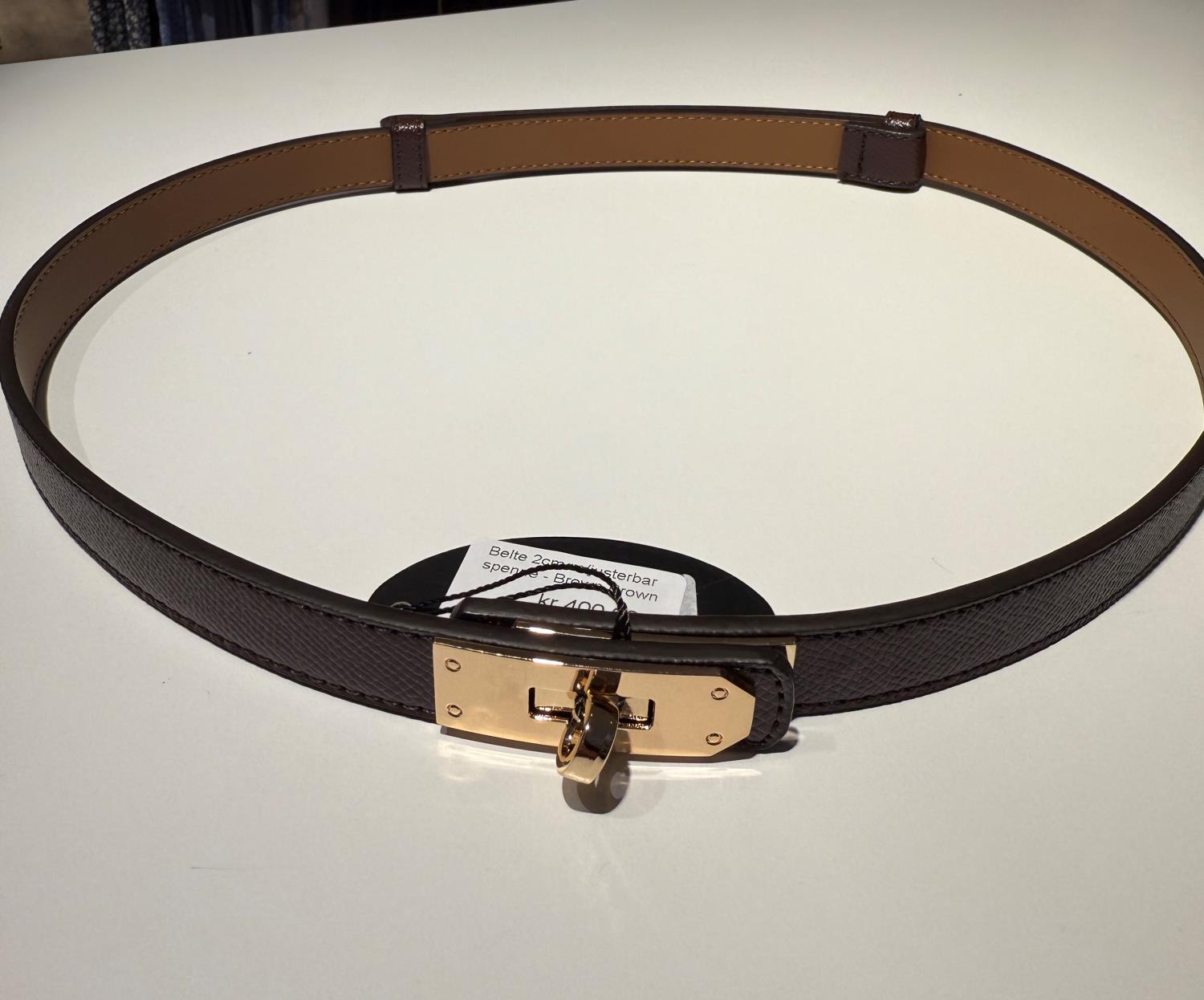 Belte 2cm m/justerbar spenne - Brown