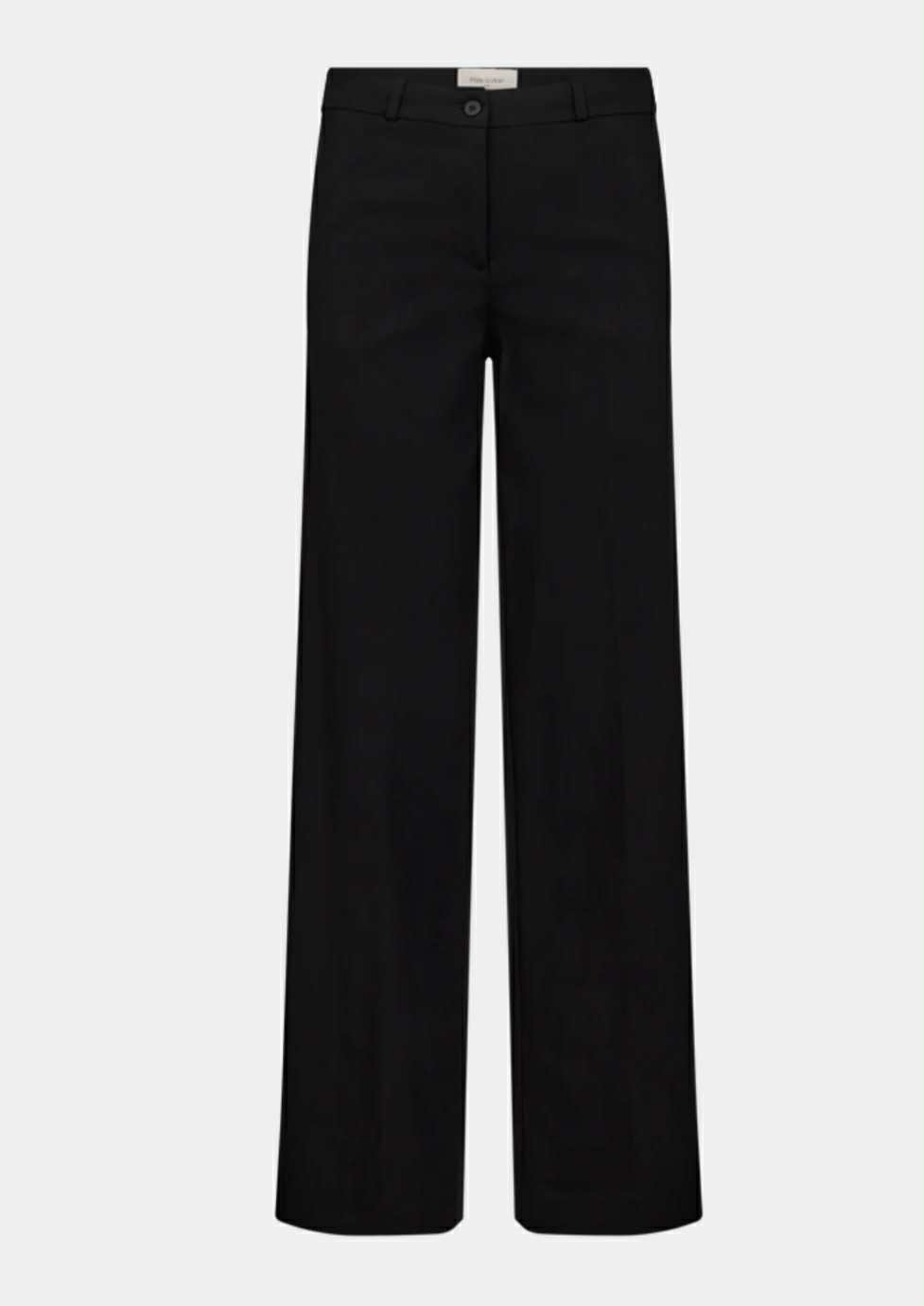 FQSOLVEJ-Pants, full length, wide leg - Black