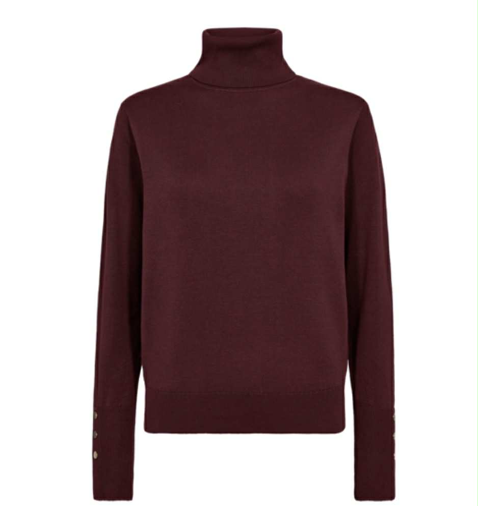 FQKATIE-Pullover,plain flat gold button - Port Royale