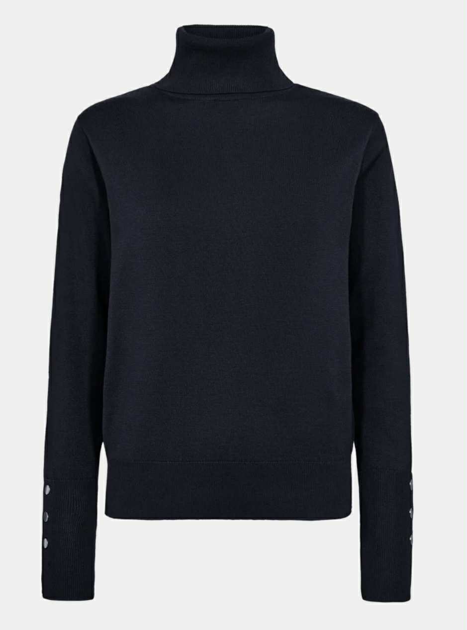 FQKATIE-Pullover,plain flat gold button - Salute