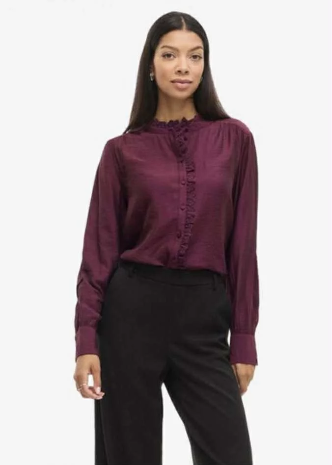 Vimalima L/S Frill Shirt - Fig