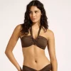 Seafolly Collective Halter Bandeau Bikinioverdel - Dark Chocolate