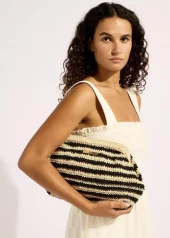 Seafolly Raffia Stripe Pouch Bag