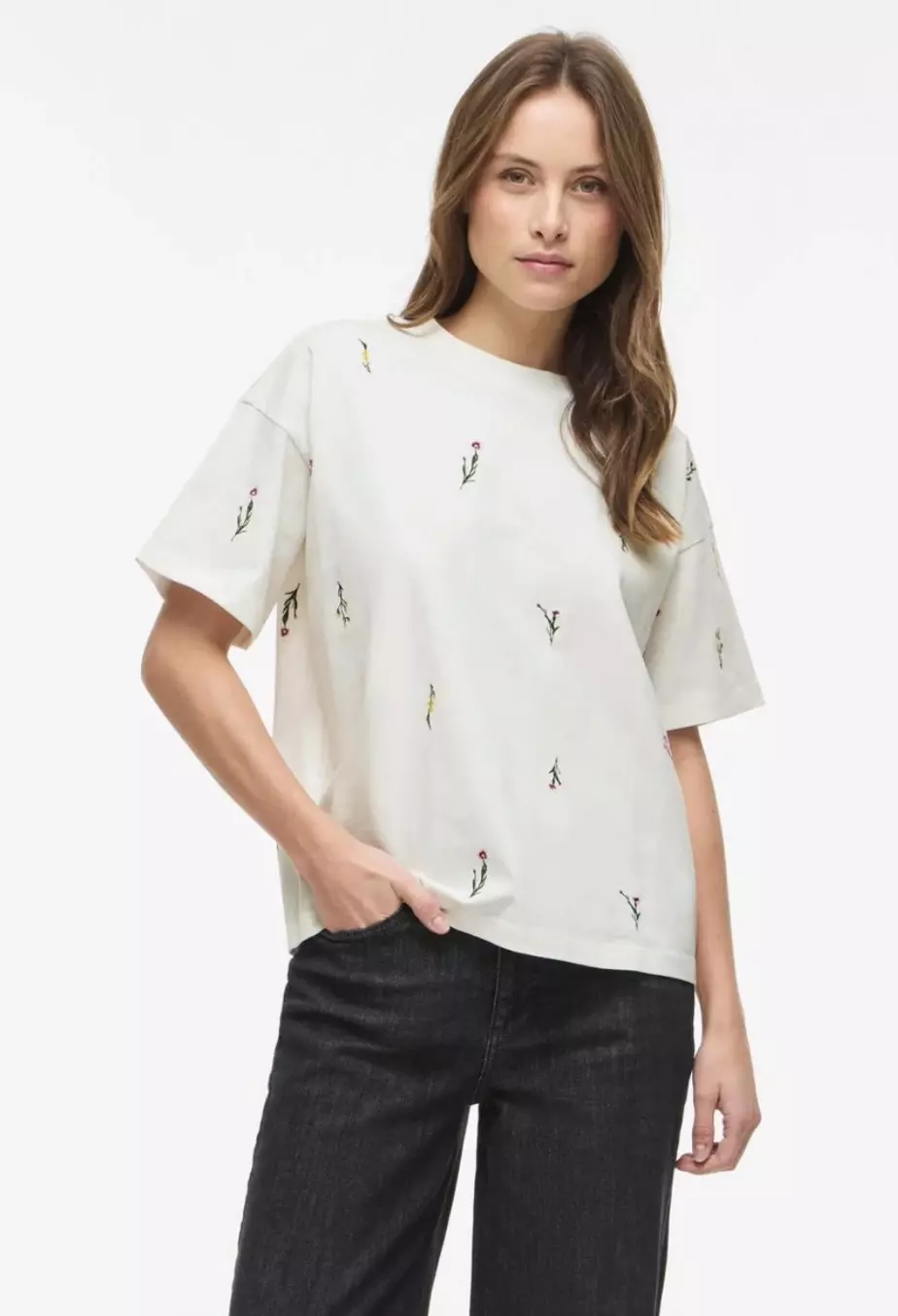 Vimonie Floral Emb S/S O-neck