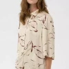 SLClero Printed Shirt - Oatmeal Leave Print