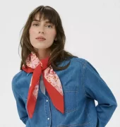 PhiPW Skjerf - Poppy Red Bird Print