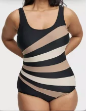 Swegmark Action Swimsuit - Black/Nougat/Beige