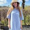 BerritPW Dress - Blue Stripes