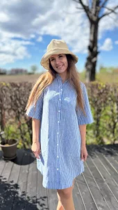 BerritPW Dress - Blue Stripes