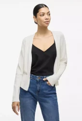 Viril Short open cardigan - White Alyssum