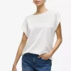 Viellette S/S Satin Top - Snow White