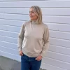 FQKATIE-PULLOVER High roll neck - Moonbeam Melange