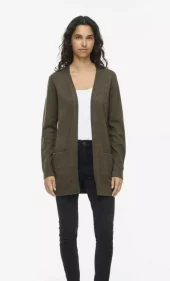 Viril Open L/S Knit Cardigan - Forest Night