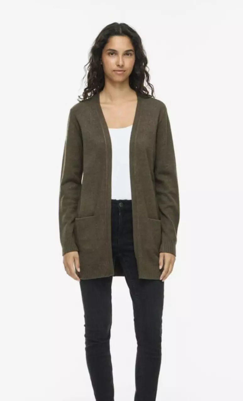 Viril Open L/S Knit Cardigan - Forest Night
