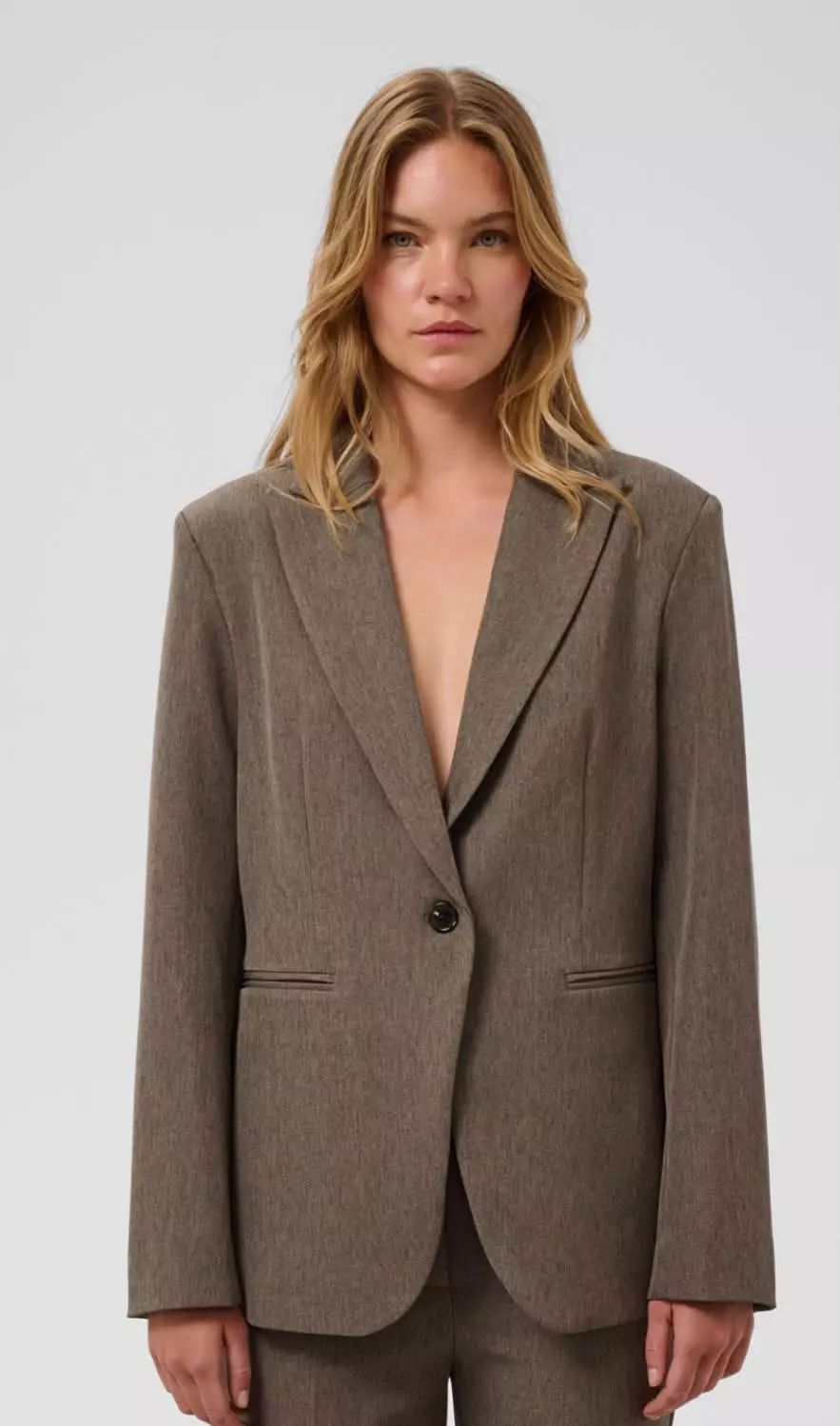 SLLILU CORINE SHORT BLAZER - Walnut Melange