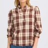 PZDEVA BLOUSE - Brown Check