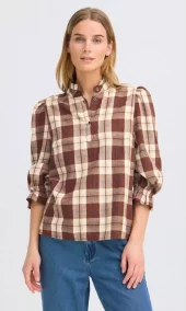 PZDEVA BLOUSE - Brown Check