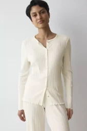 Versatile Rib Cardigan LSL - Silky White