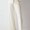 Versatille Rib Straight Trousers - Silk White