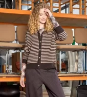 BCDELL STRIPED KNIT CARDIGAN