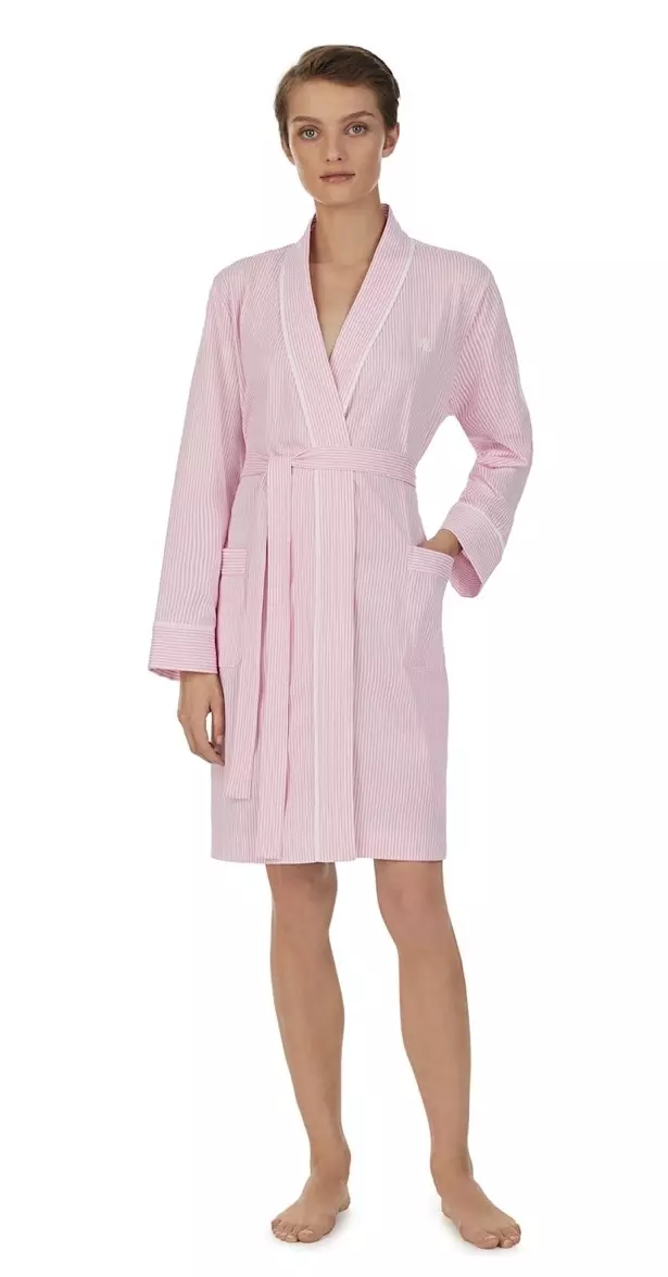 Ralph Lauren LRL Kimono Wrap Robe - Pink Stripe
