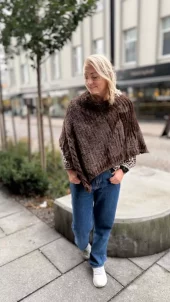 Rosenvinge 914811 Fuskepels Poncho - Brown