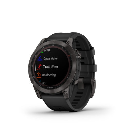 Garmin fenix 7 Sapph Solar, Carbon Gray DLC Ti w/Black Band, EMEA