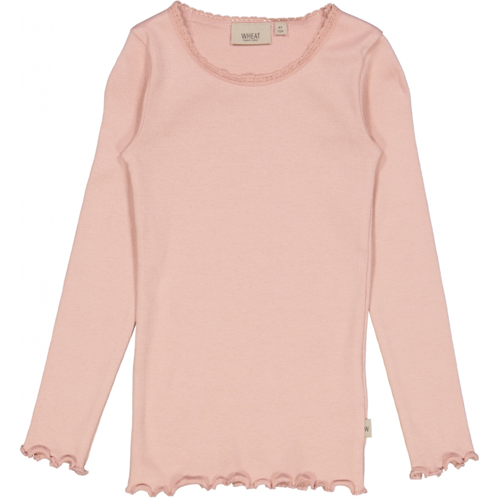 Rib T-shirt, longsleeve, Misty rose
