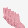 Ankle Sock, Solid 5pk - Rose