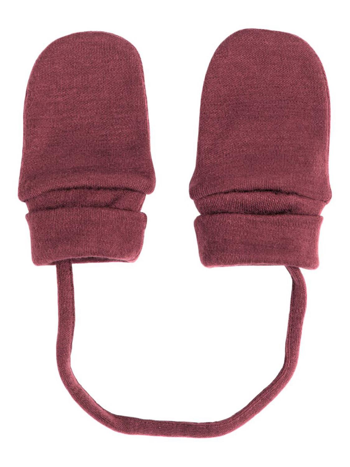 Willit Wool Mittens wo/Thumb, Baby - Red Mahogany